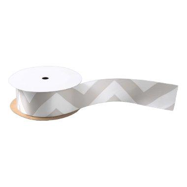Silver Gray & White Thick Chevron Wedding Birthday Satin Ribbon