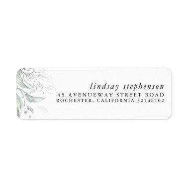 Silver Greenery Elegant Modern Label