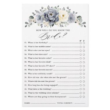 Silver Grey Ivory Floral Winter  Game