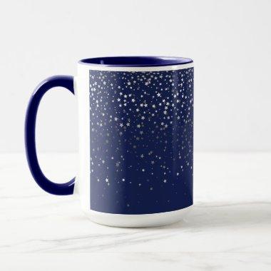 Silver-Grey Petite Stars Coffee Mug-Midnight Mug