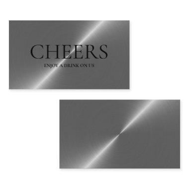 Silver Metal Effect Free Drinks Ticket