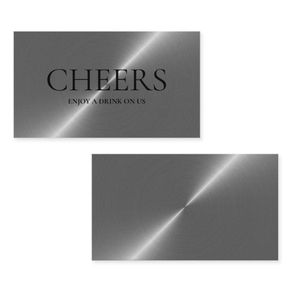 Silver Metal Effect Free Drinks Ticket