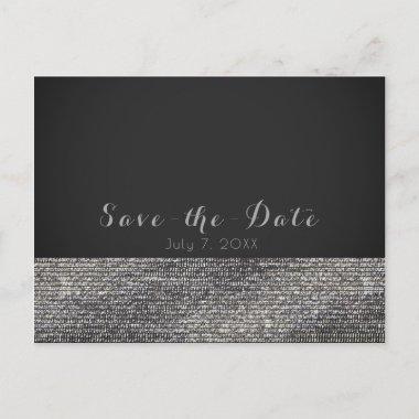 Silver Modern Glam Sequins Chic Save the Date Announcement PostInvitations