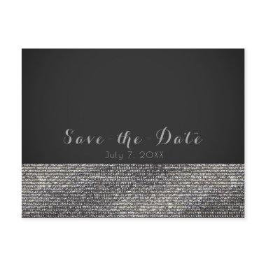 Silver Modern Glam Sequins Chic Save the Date Announcement PostInvitations