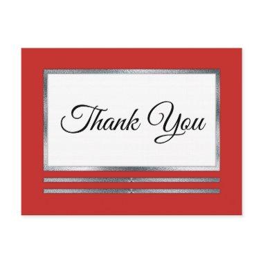 Silver | Red Modern Simple Elegant Thank You Post