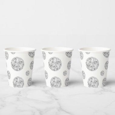 Silver Retro Disco Ball Groovy  Paper Cups