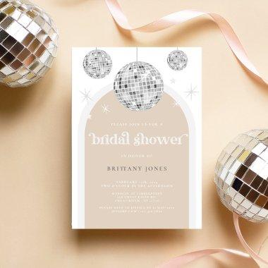 Silver Retro Disco Glitter arch