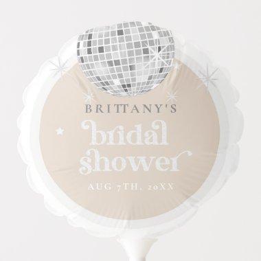 Silver Retro Disco Groovy Bridal Shower Balloon