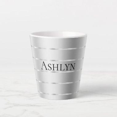 Silver Ribbon Bow  Latte Mug