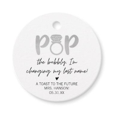 Silver Ring Pop The Bubbly Favor Tag