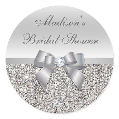 Silver Sequins Bow  Stickers