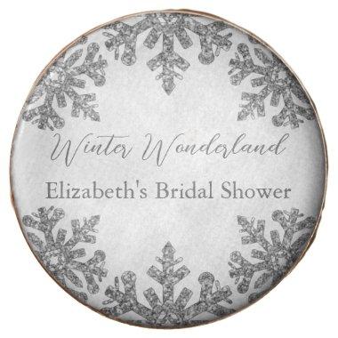 Silver Snowflake Winter Bridal Shower Chocolate Covered Oreo