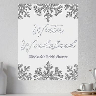 Silver Snowflake Winter  Foil Prints