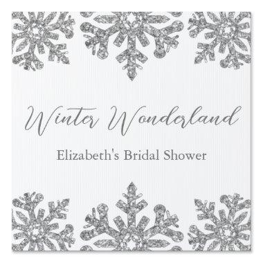 Silver Snowflake Winter  Sign