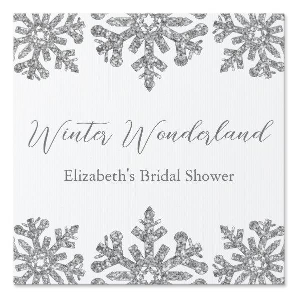 Silver Snowflake Winter  Sign