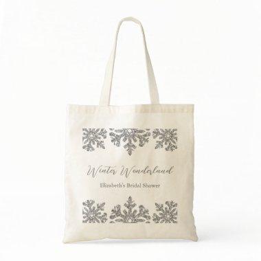 Silver Snowflake Winter  Tote Bag