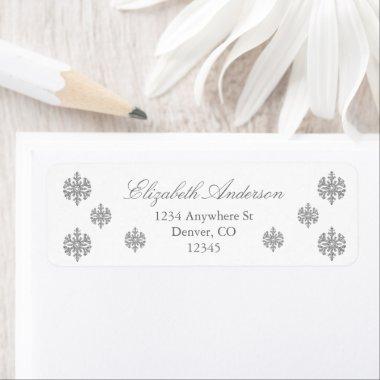 Silver Snowflake Winter Label
