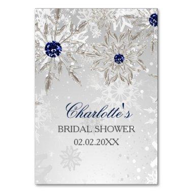 silver snowflakes bridal shower bingo Invitations