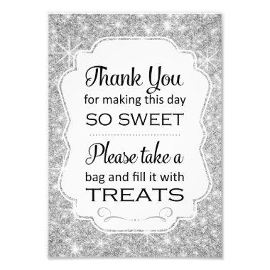 Silver Sparkle Candy Buffet Bridal Shower Sign