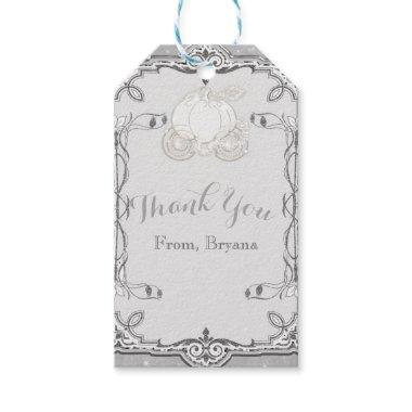 Silver Sparkle Carriage Cinderella Party Favor Gift Tags