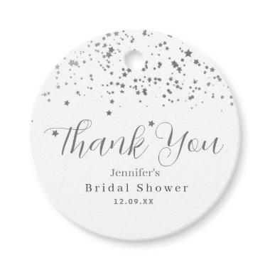 Silver Stars Bridal Shower Favor Tags