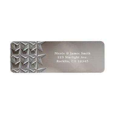 Silver Stars & Elegant Bokeh Lights  Label