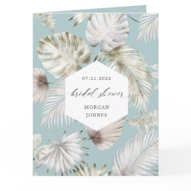 Silver Tropical Foliage Bridal Shower Invitations