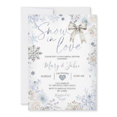 Silver Winter Snow in Love Snowflake