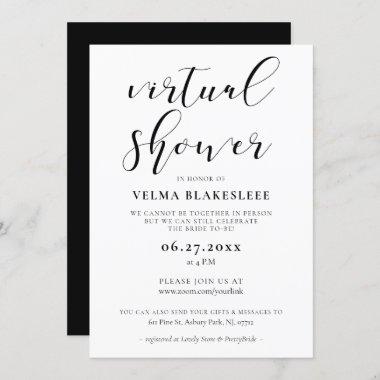 Simple and elegant Virtual shower Invitations