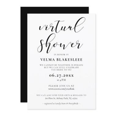 Simple and elegant Virtual shower Invitations