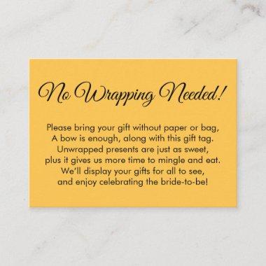 Simple Apricot "No Wrapping Needed" Bridal Shower Enclosure Invitations