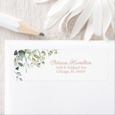 Simple Beautiful Watercolor Eucalyptus Greenery Label