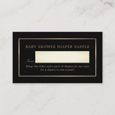 Simple Black and Gold, Diaper Raffle Ticket Enclosure Invitations