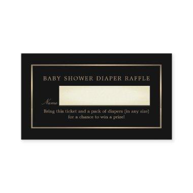 Simple Black and Gold, Diaper Raffle Ticket Enclosure