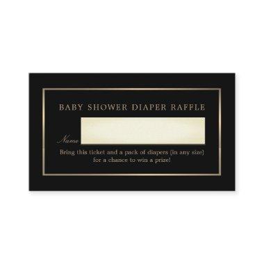 Simple Black and Gold, Diaper Raffle Ticket Enclosure Invitations