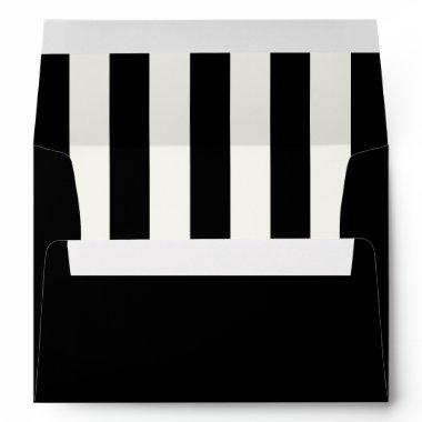 Simple Black and Off-White Ecru Stripes Pattern Envelope