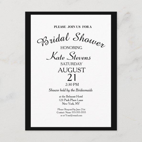 Simple Black and white Bridal Shower Invitations