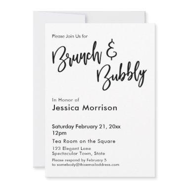 Simple Black and White Brunch & Bubbly Typography