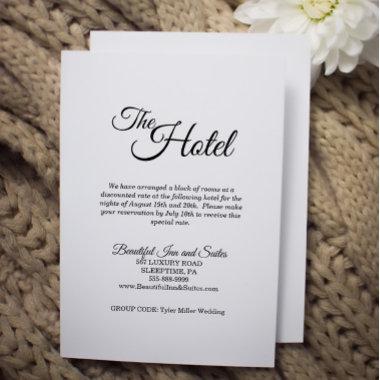 Simple Black and White Calligraphy Accommodation Enclosure Invitations