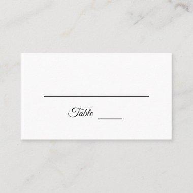 Simple Black and White Calligraphy Place Invitations
