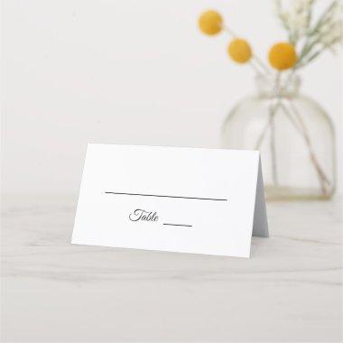 Simple Black and White Calligraphy Place Invitations Tent