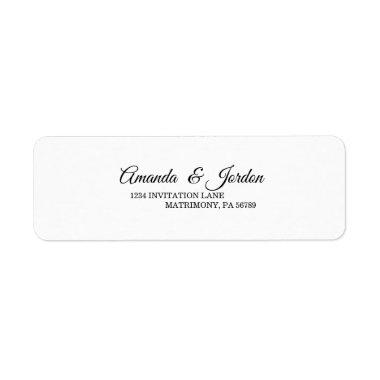 Simple Black and White Calligraphy Return Address Label