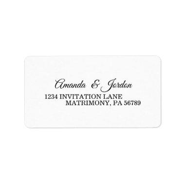 Simple Black and White Calligraphy RSVP Address Label