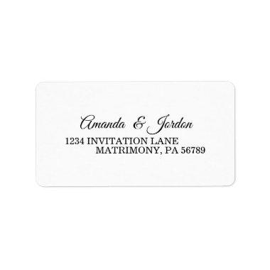 Simple Black and White Calligraphy RSVP Address Label