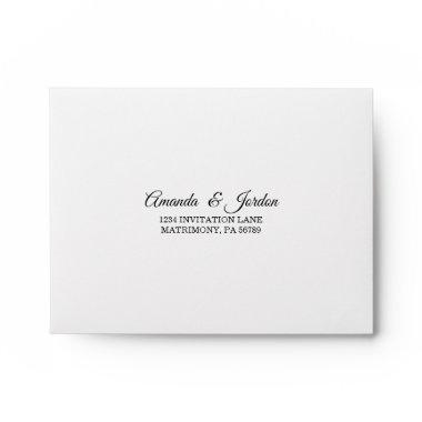 Simple Black and White Calligraphy RSVP Envelope