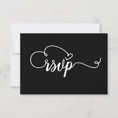 Simple Black and white Calligraphy RSVP Wedding