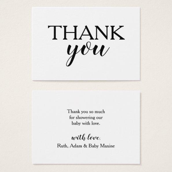 Simple Black and White Calligraphy Thank You Invitations