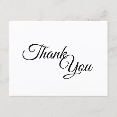 Simple Black and White Calligraphy Thank You PostInvitations