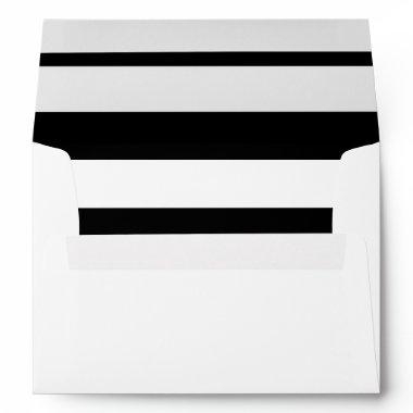 Simple Black and White Stripes Wedding Envelope