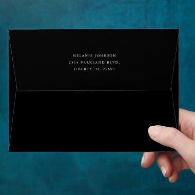 Simple Black and White Wedding  Envelope